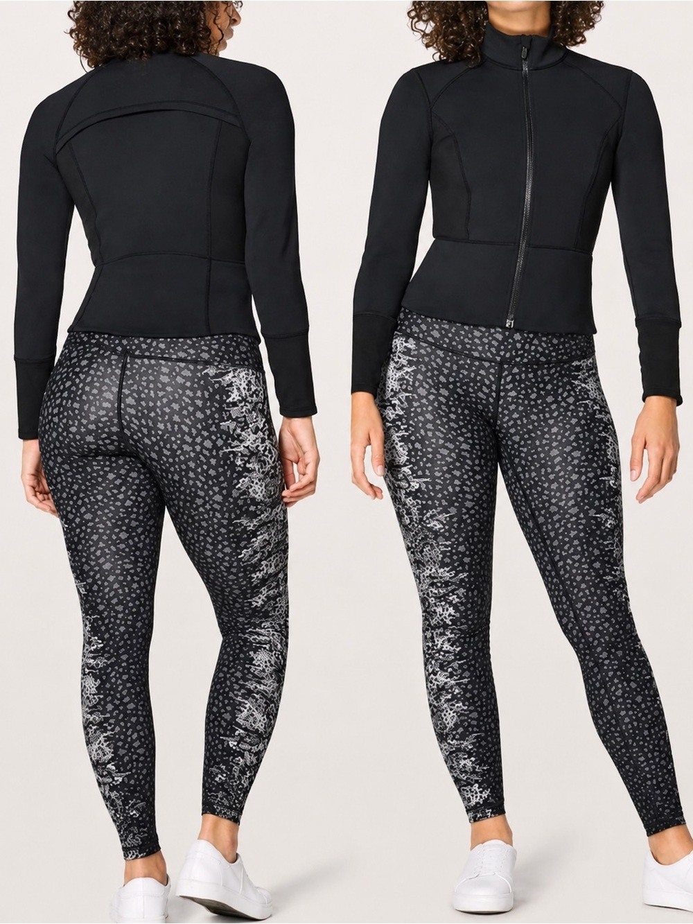 LULULEMON Wunder Under High-Rise Tight 28" Overlace Ice Grey Black - 8